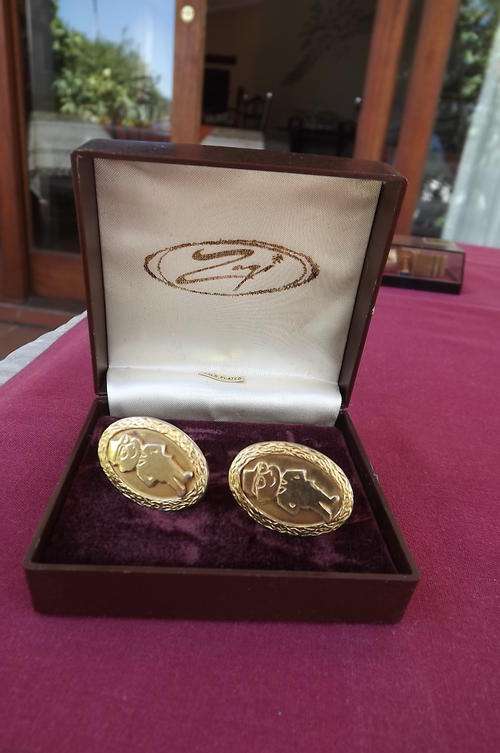 Trust Bank Cufflinks with the Little Man on the front - Trust Bank first opened in 1955 in Cape Town