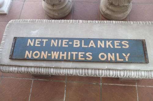 Old Apartheid Sign Board - "Non-White Only" on one side & "Whites only" on the other side - 94x17cm