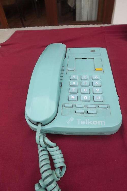 Old Fashioned Light Turquoise Phone by Telkom - good condition - working