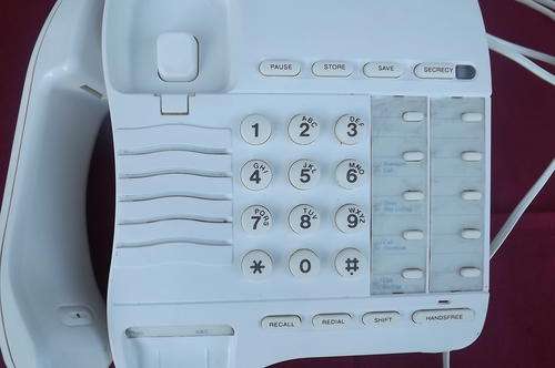 Vintage wall phone with push buttons.Used in Office.Good condition.Nice shape 18.5 x 20 cm