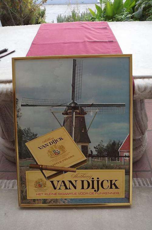 Framed advertising signboard for Anthony van Dijck dutch cigars-Hofleverancier van zijne koninklike