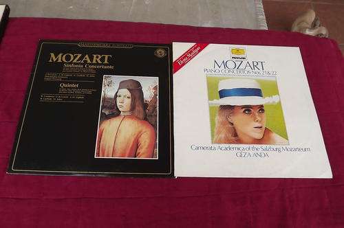 2x As new Mozart Concertos Piano Concertos no's 21&22 and Mozart Sinfonia Concerta+Quintet.See scans