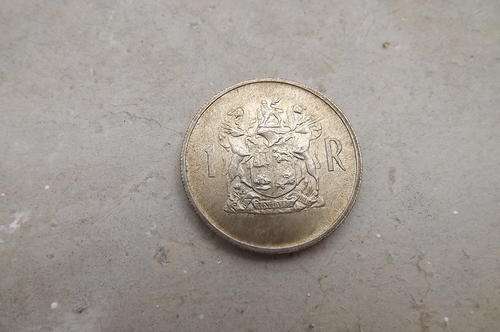 South African 1969 Silver R1 coin. Afrikaans version.EF+ condition