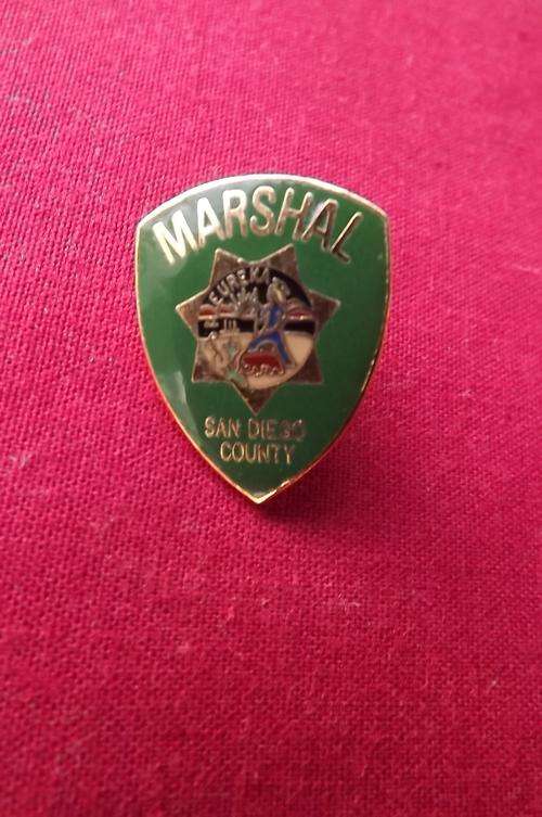 San Diego County Marshal pin with logo.As new