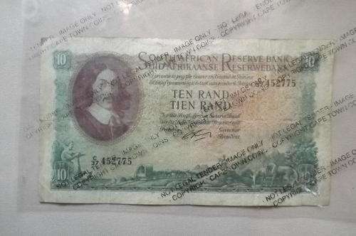 S.A R10 banknote 1962. 1st  Issue.Fractional number.E/A.Good condition