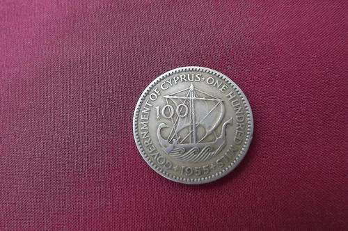 Cyprus 1955 British Queen Elizabeth II coin.100 Mils in fine condition.Rare condition