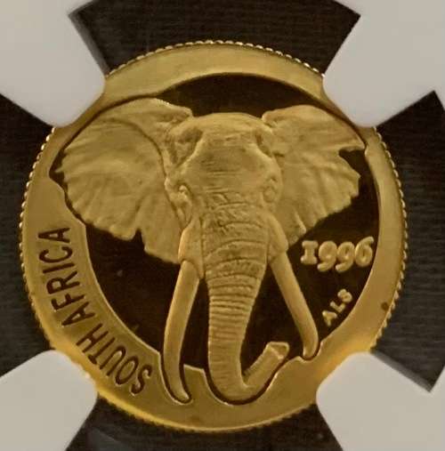 1996 .9999 Gold proof Natura Elephant ultra rare only 25 in NGC PF69 Ultra Cameo 1/10 ounce slabbed