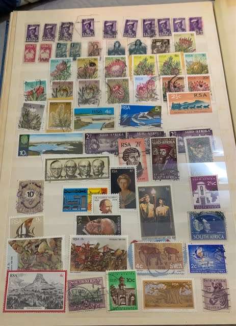 Stock book 16 pages with collection of Southern Africa stamps various years
