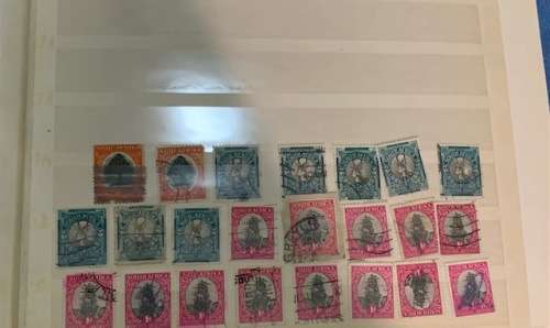 Stock book 16 pages with collection of Southern Africa stamps various years