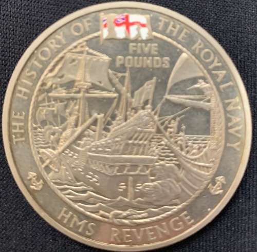 2009 Guernsey Five Pound History of Royal Navy HMS Revenge Coin