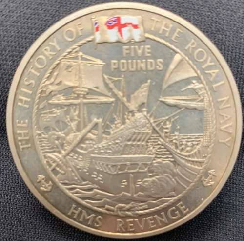 2009 Guernsey Five Pound History of Royal Navy HMS Revenge Coin