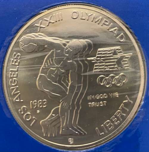 1983 The Complete 2.58oz fine silver 3 coin Silver Dollar US Olympic Set unopened