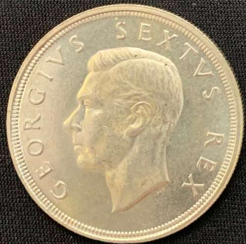 1948 South Africa 5 shilling 80% silver coin encapsulated