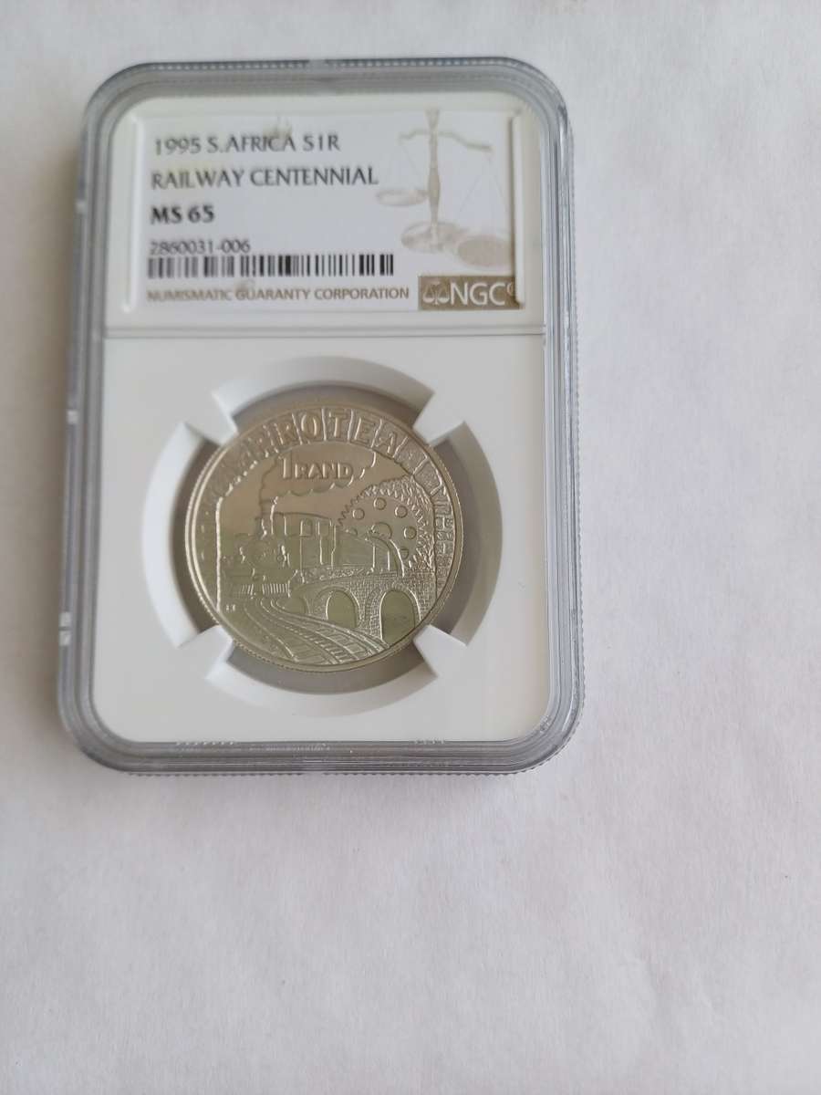 1995 Silver R1 Railways. NGC Graded MS65