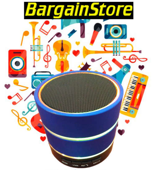 BLUE metal cylinder Bluetooth speaker with USB, SD card, AUX, FM modes <LOCAL STOCK additional free>