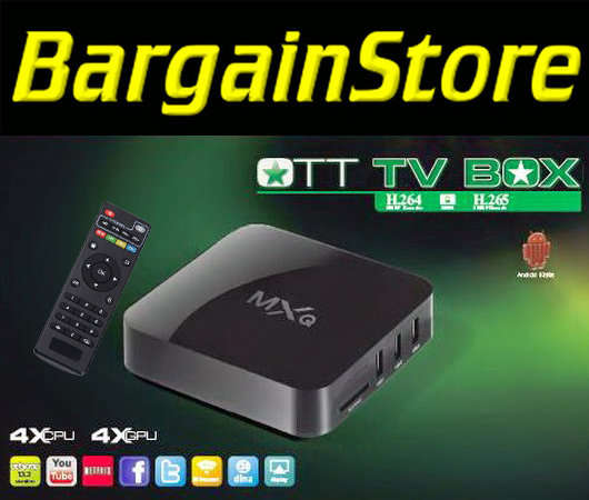 MXQ - 4K android smart tv box and IR remote