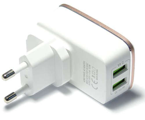 2 Port USB Charger with Android Cable