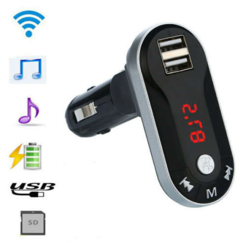 USB Car Charger and FM, Bluetooth, USB, SD Transmitter with Hands-free Calling