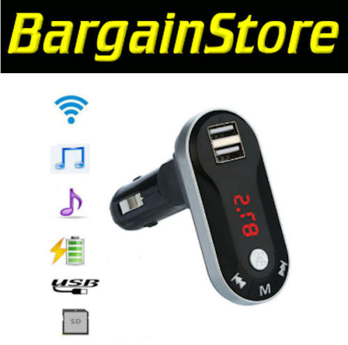 USB Car Charger and FM, Bluetooth, USB, SD Transmitter with Hands-free Calling