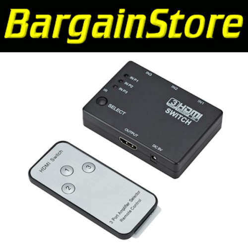 1 to 3 1080p 4k HDMI Switch with IR Remote