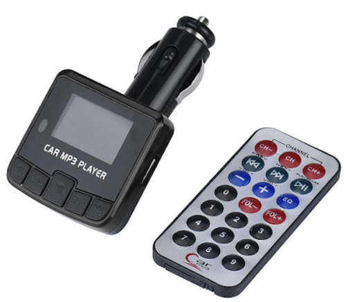 MP3 FM USB and SD card Reader for car with IR Remote and Car Charger