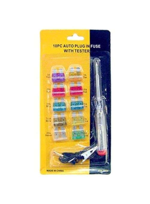 10 Piece Auto Plug In Fuse With Tester Kit and Auto-Aroma - 3 ON AUCTION