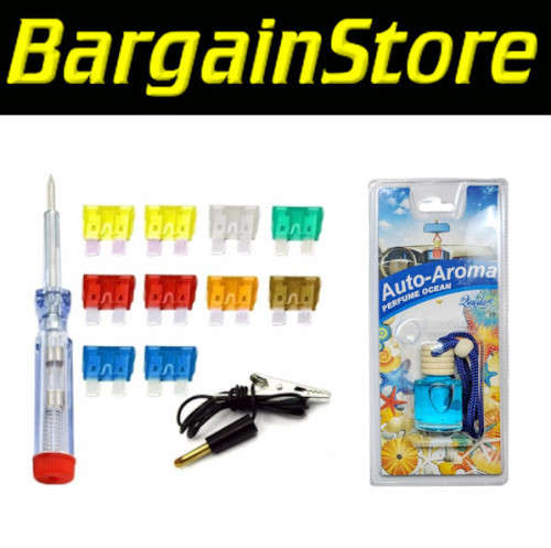 10 Piece Auto Plug In Fuse With Tester Kit and Auto-Aroma - 3 ON AUCTION
