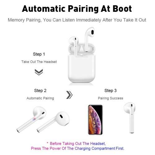 i12 TWS Wireless Bluetooth Earphones and Charging Case, Bluetooth 5.0 - 3 ON AUCTION