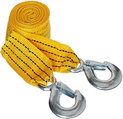3m 3T Tow Rope with Forged Hook Safety Latches - 3 ON AUCTION