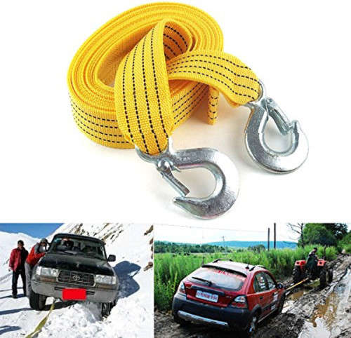 3m 3T Tow Rope with Forged Hook Safety Latches - 3 ON AUCTION