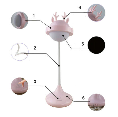 Cute Baby LED Nursery Lamp with Touch Dimmer and Built in Rechargeable Battery
