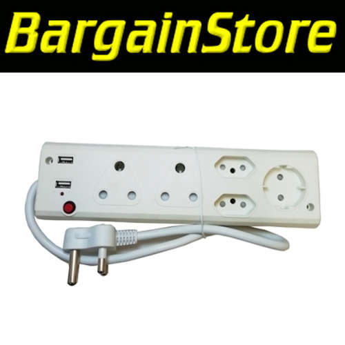 5 Way Multi Plug with 2 USB Ports - 3 ON AUCTION