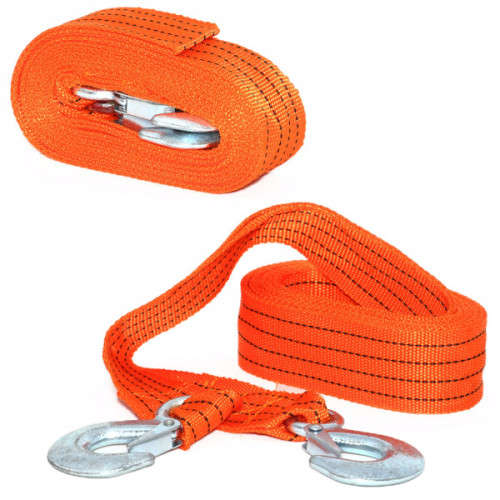 Heavy Duty 5m 5T Tow Rope with Forged Hook Safety Latches- 3 ON AUCTION