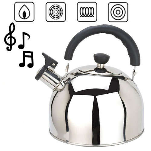 3L Stainless Steel Whistling Kettle for Gas and Electric Stove Top - 3 ON AUCTION