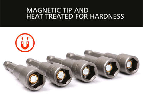 5 Piece 8mm Magnetic Hex Bit Set - 3 ON AUCTION