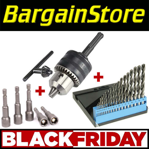 !!!BLACK FRIDAY!!! SDS Drill Adapter Set + HSS Drill Bit Set + Magnetic Hex Bit Set - 3 ON AUCTION