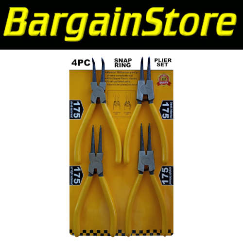 7" 180mm Snap Ring Pliers 4 Piece Set