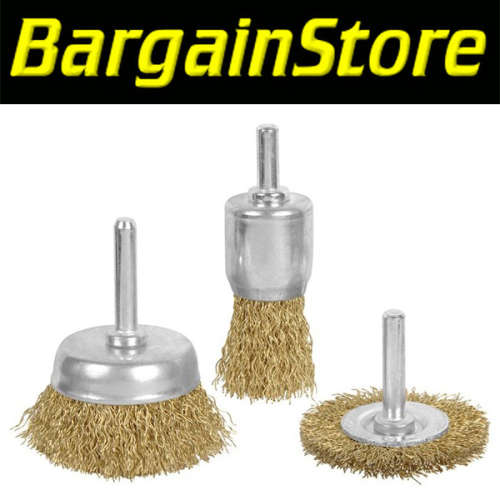 3 Piece Wire Brush Drill Bit Set - 5 ON AUCTION
