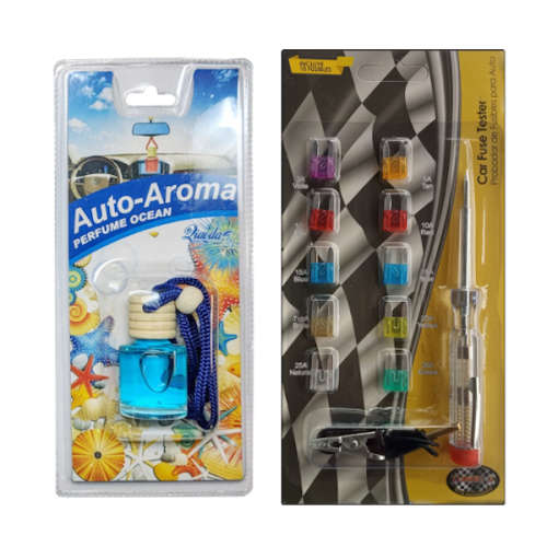 10 Piece Auto Plug In Mini Blade Fuse With Tester Kit and Auto-Aroma - 3 ON AUCTION
