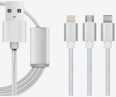 3 in 1 Data Cable - 3 ON AUCTION