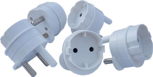 5pc Schuko Round 2 pin Adaptor Pack - NEW LOW SHIPPING