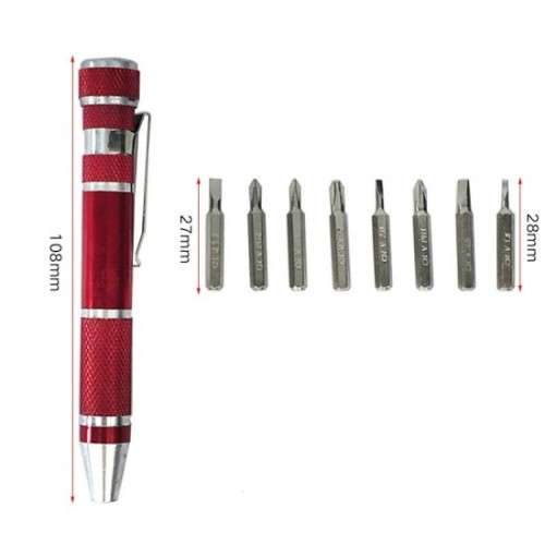 8 Piece Precision Screwdriver Set with Pen Holder- 3 ON AUCTION