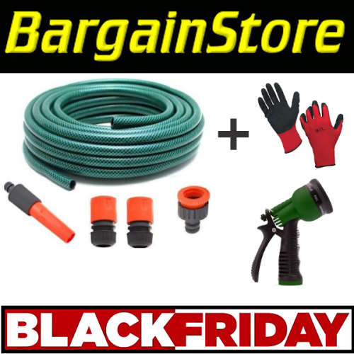 !!!BLACK FRIDAY!!! 10m Hose Pipe + 4 Attachments + Sprinkler Nozzle + Gloves - 3 SETS ON AUCTION