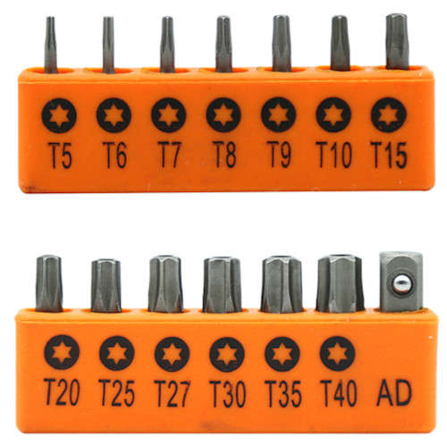 14 Piece Tamper Resistant Torx Bit Set - 3 ON AUCTION