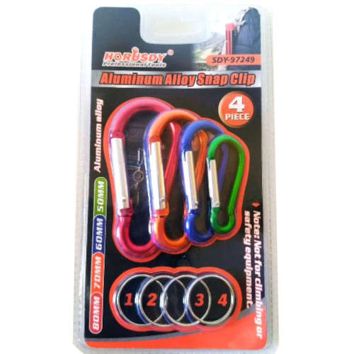 4 Piece Carabiner Aluminium Alloy Snap Clip Set
