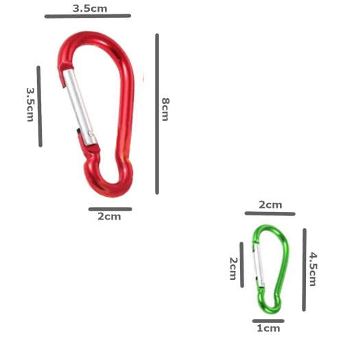4 Piece Carabiner Aluminium Alloy Snap Clip Set