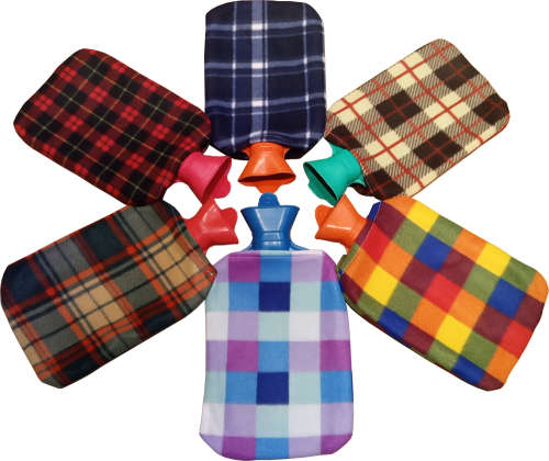 Hot Water Bottle with Fleece Cover - 3 ON AUCTION