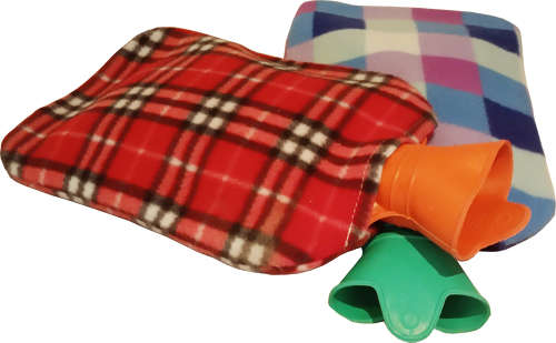 Hot Water Bottle with Fleece Cover - 3 ON AUCTION