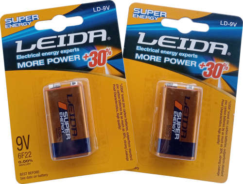 9V Square Battery 2 Pack