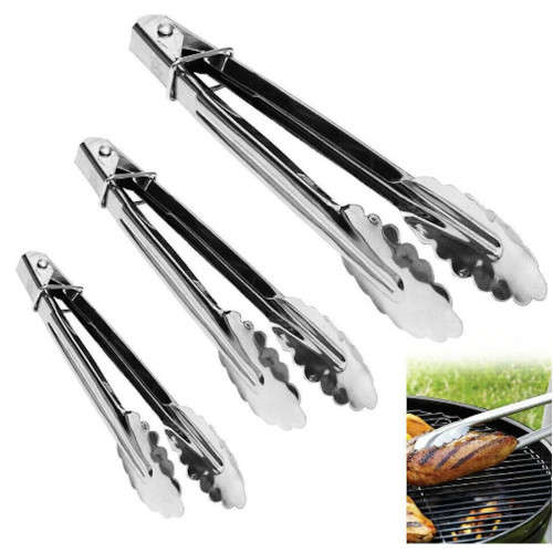 3 Piece Food Tongs - 3 ON AUCTION
